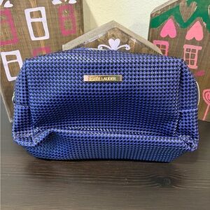 New! Estee Lauder Metallic Blue Cosmetic Bag
